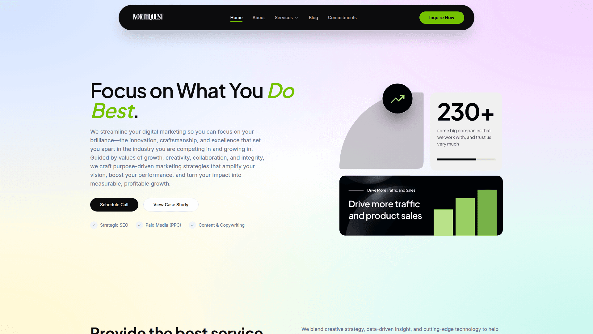 NorthQuest: impactful portfolio website